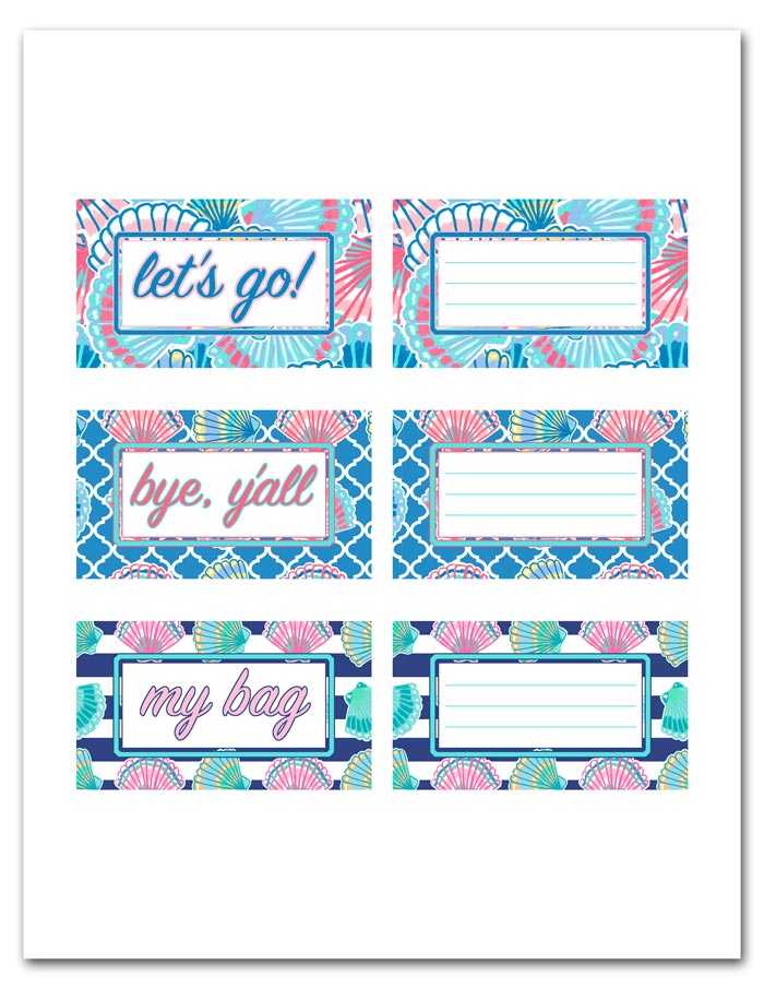 large printable luggage tags