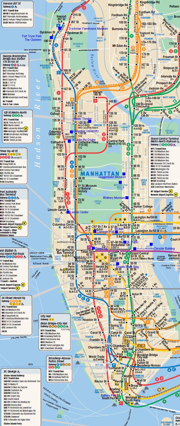 large printable map of manhattan