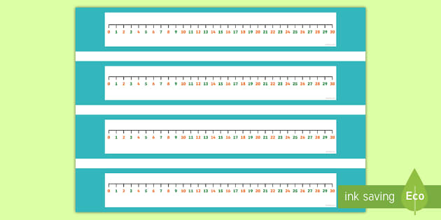 large printable number line to 30