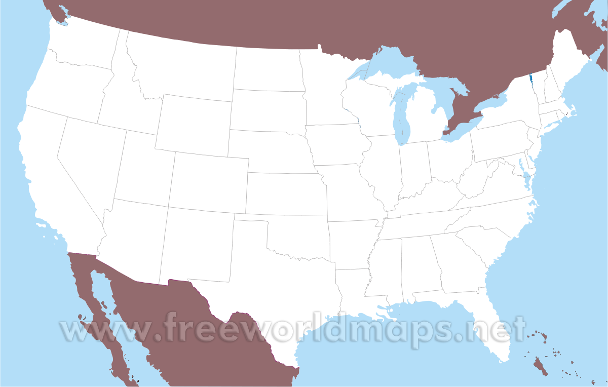 large printable outline map of the united states