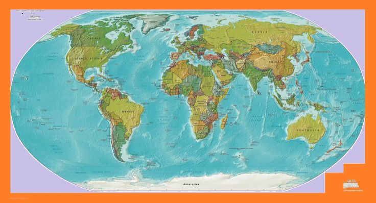 large printable political map of the world