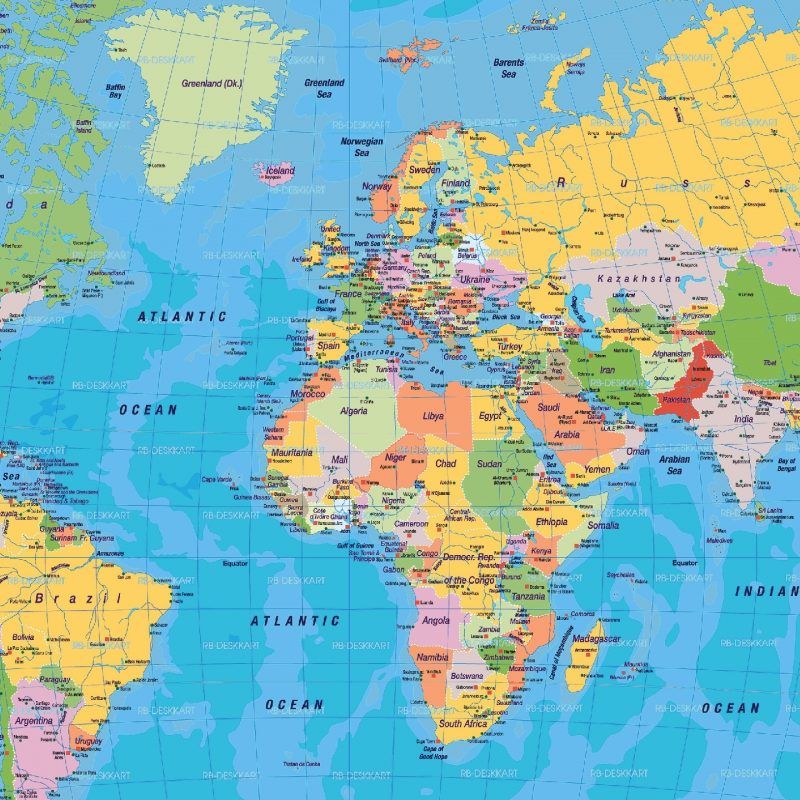 large printable political map of the world