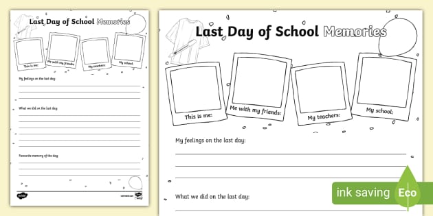 last day of school worksheet