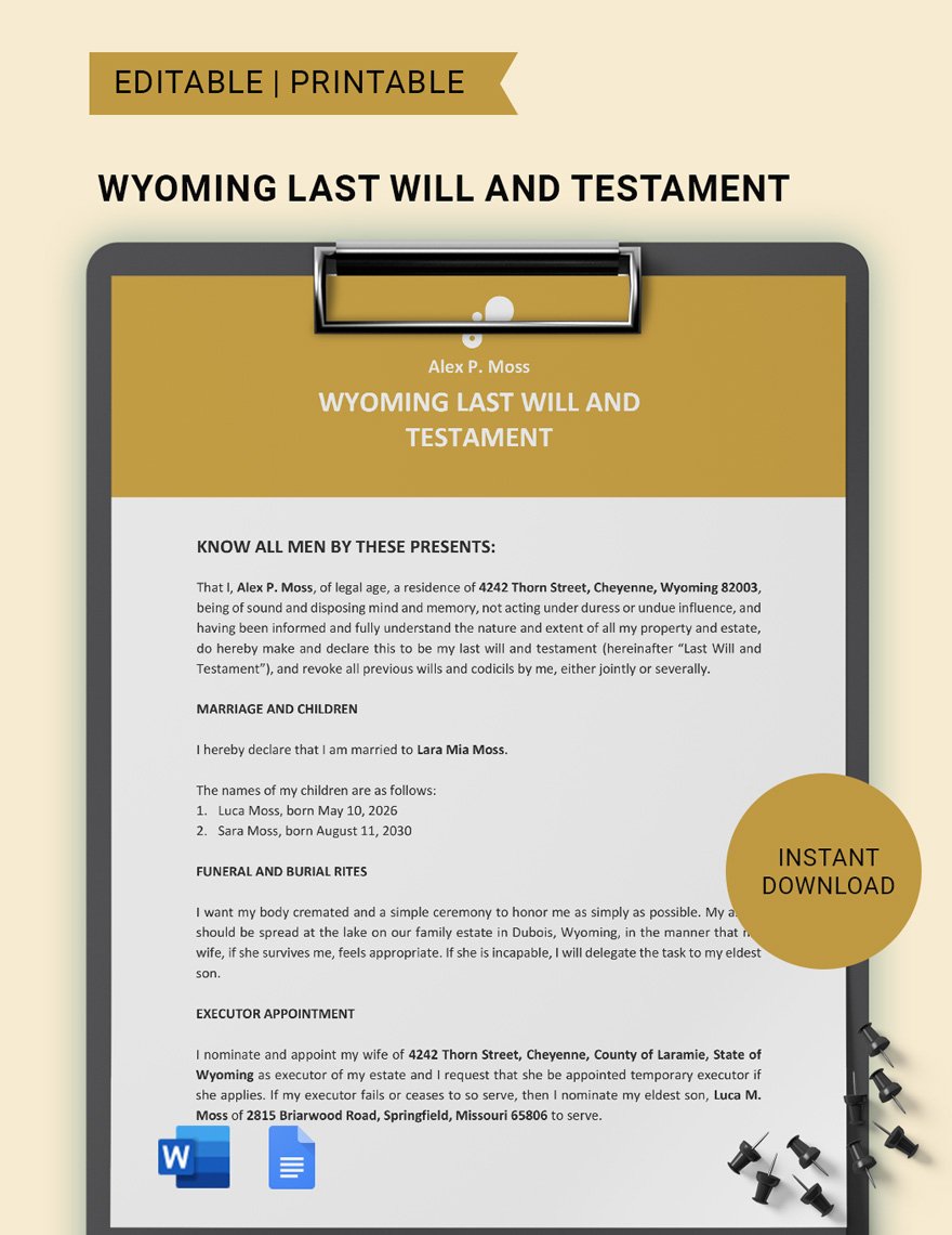 Last Will and Testament Template in Google Docs - FREE Download ...