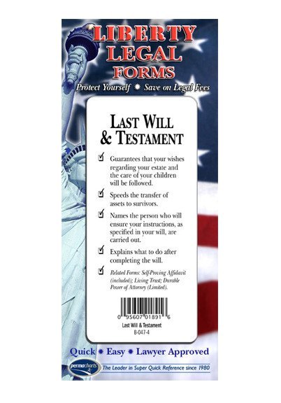 Last Will and Testament Legal Forms Kit - Do-it-Yourself Legal Kit