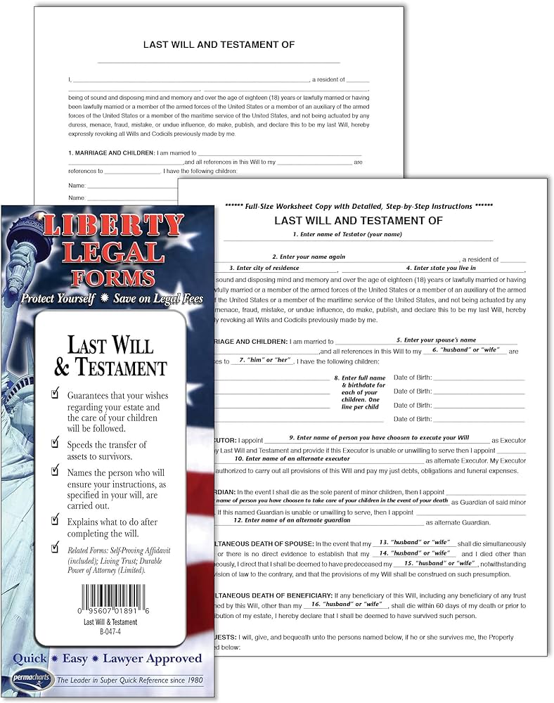 Amazon.com : Last Will &  Testament Forms - USA - Do-it-yourself ...