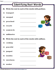 Root Words Worksheets