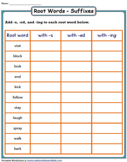 Root Words Worksheets
