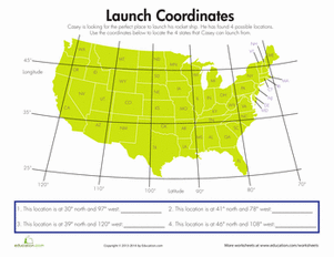 latitude and longitude coordinates worksheet