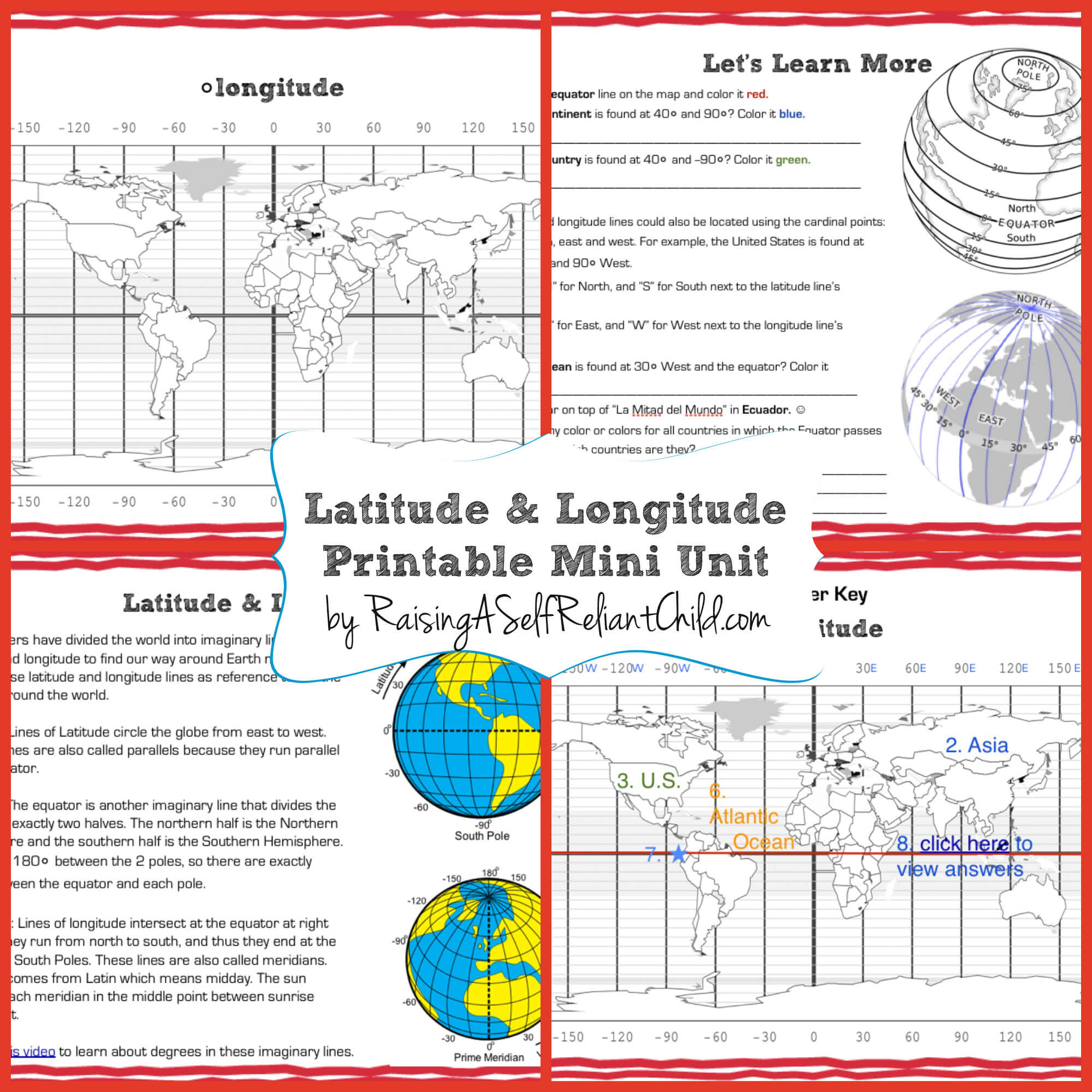 latitude and longitude worksheet 5th grade