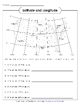 latitude and longitude worksheet 5th grade