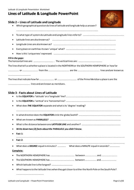 latitude longitude worksheet pdf