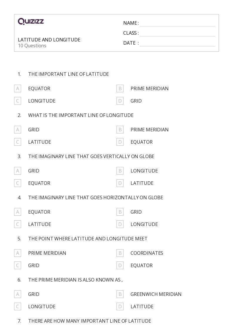 latitude longitude worksheet pdf