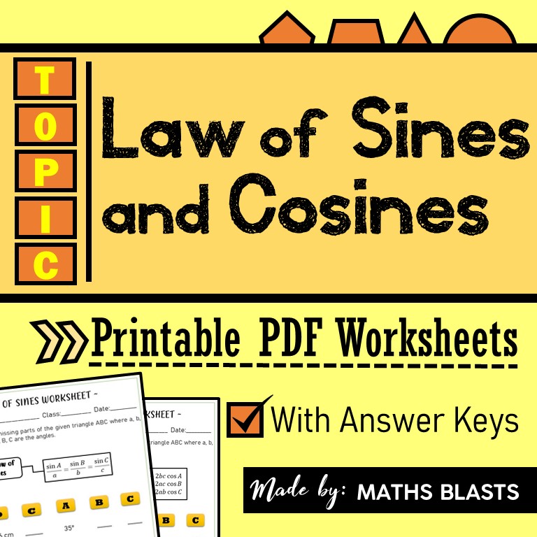Law of Sines and Law of Cosines Worksheets