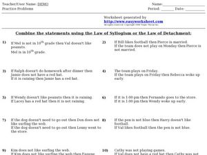 law of detachment worksheet