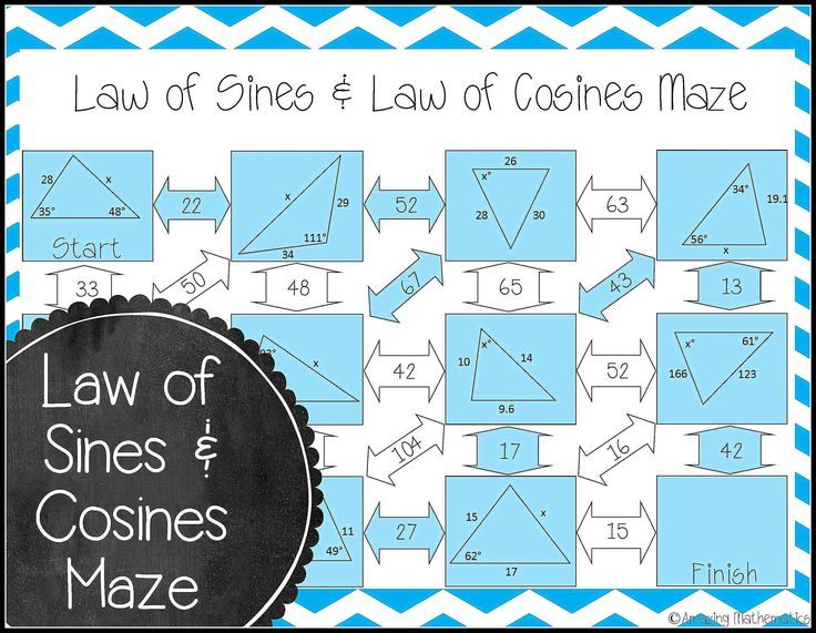 Law of Sines and Law of Cosines Worksheet Maze Activity Worksheets