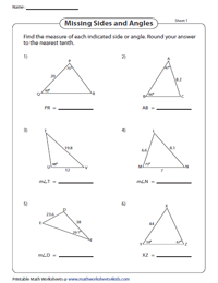 law of sine worksheet