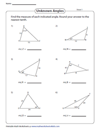 law of sine worksheet