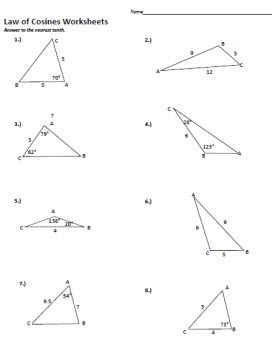law of sines practice worksheet