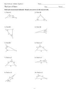 law of sines worksheet