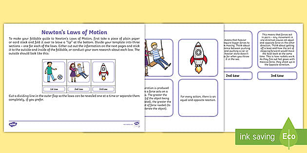 Newtons Laws of Motion Worksheet Foldable (Lehrer gemacht)