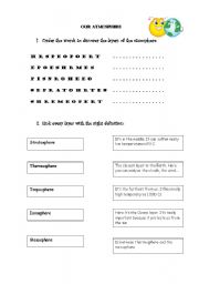 layers of the atmosphere worksheet
