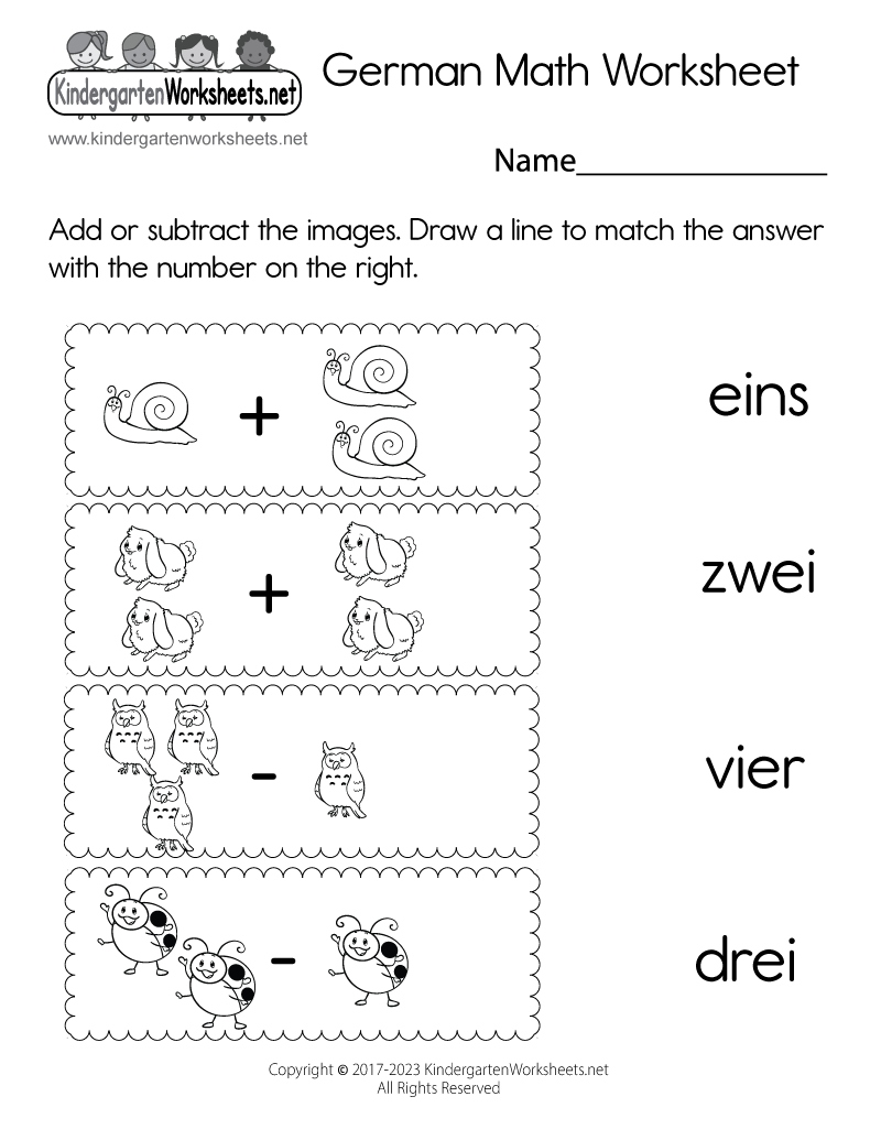German Math Worksheet - Free Printable, Digital, &  PDF