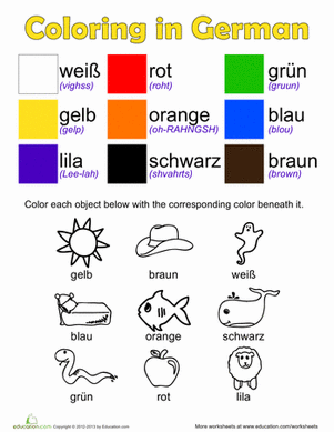 German Colors | Worksheet 
