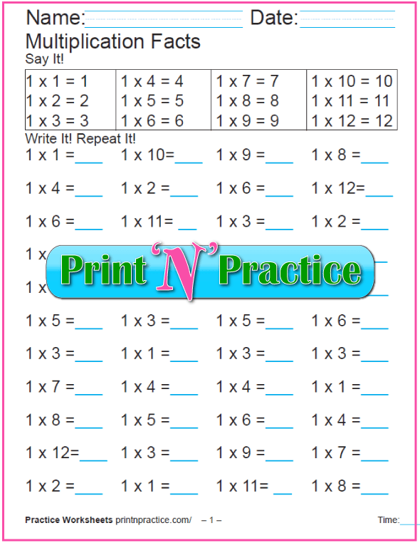 70+ Fun Multiplication Worksheets ⭐ Charts, Flash Cards
