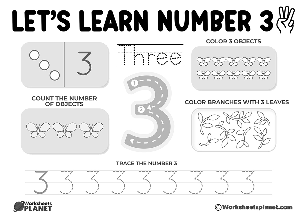 Learning numbers from 1 to 10 Worksheets | Tracing numbers worksheets