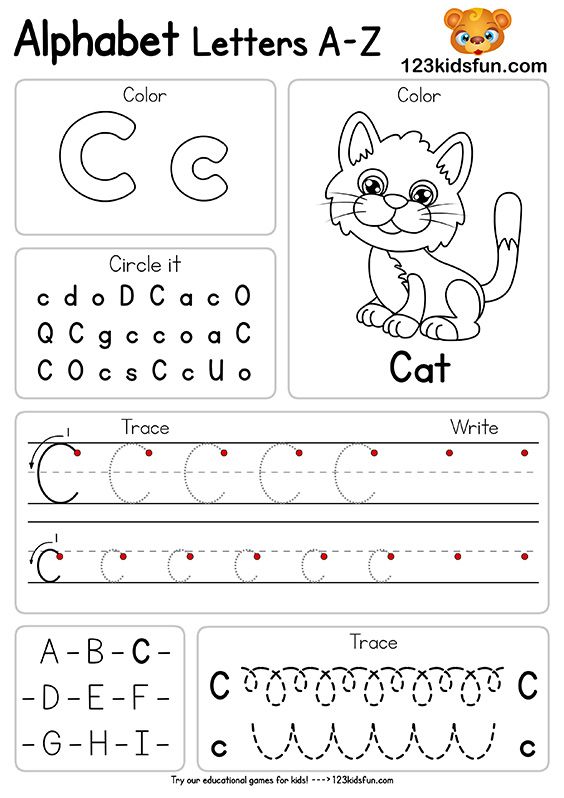 learn the alphabet worksheet