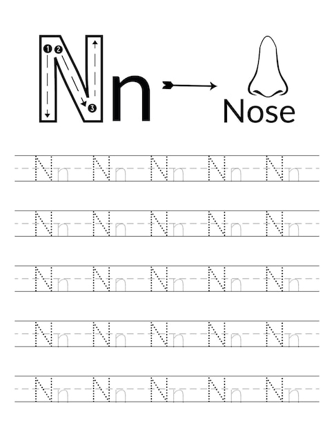 Premium Vector | Tracing practice worksheet. learning alphabet ...