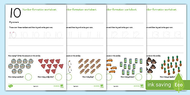 Learn To Write Numbers | Worksheet | 10-20 (teacher made)