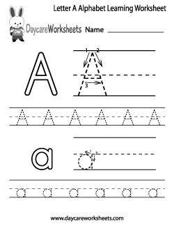 learning alphabet worksheet