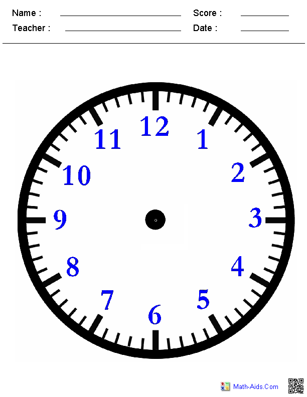 learning clock worksheet