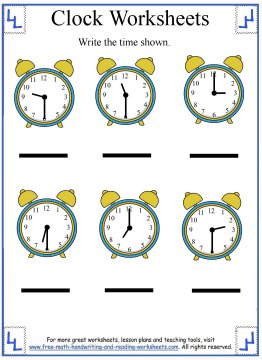 learning clock worksheet