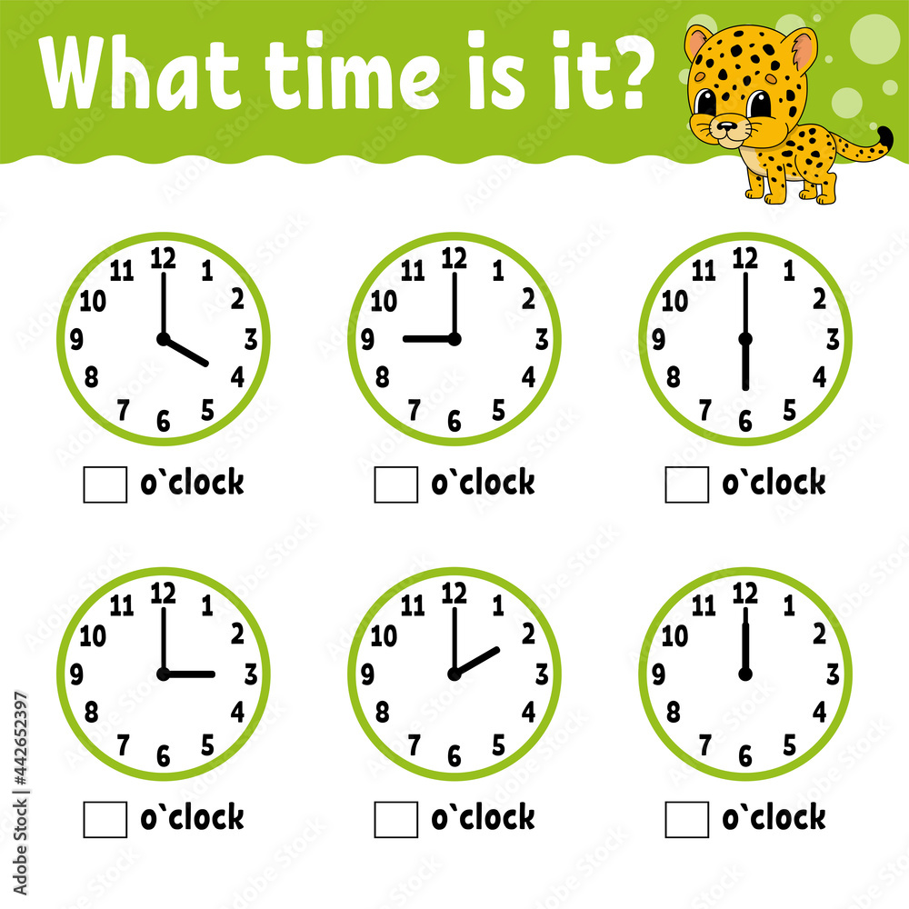 Learning time on the clock. Educational activity worksheet for ...
