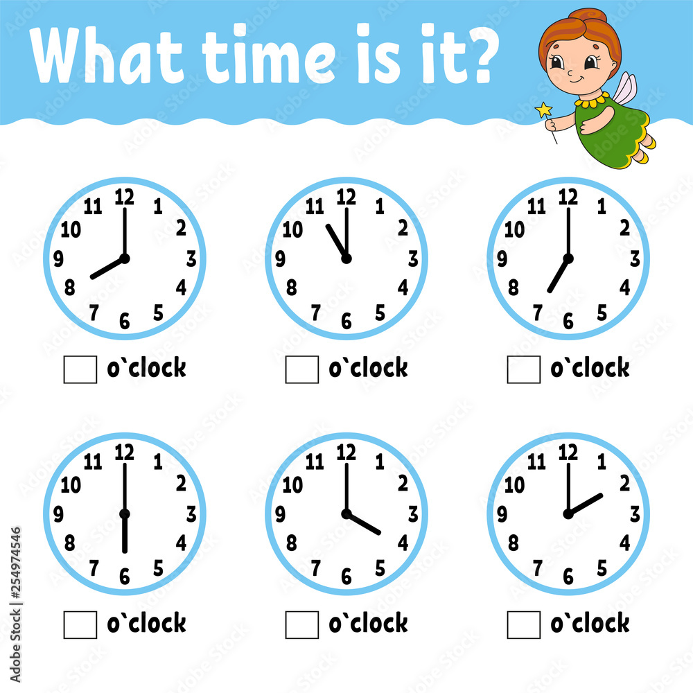 Learning time on the clock. Educational activity worksheet for ...