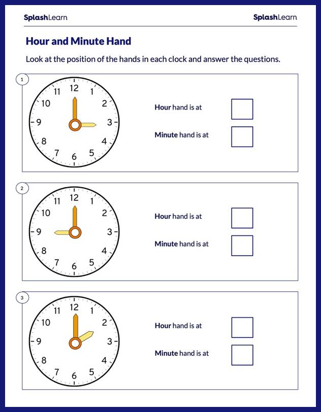 Free Printable Time Worksheets for Kids | SplashLearn