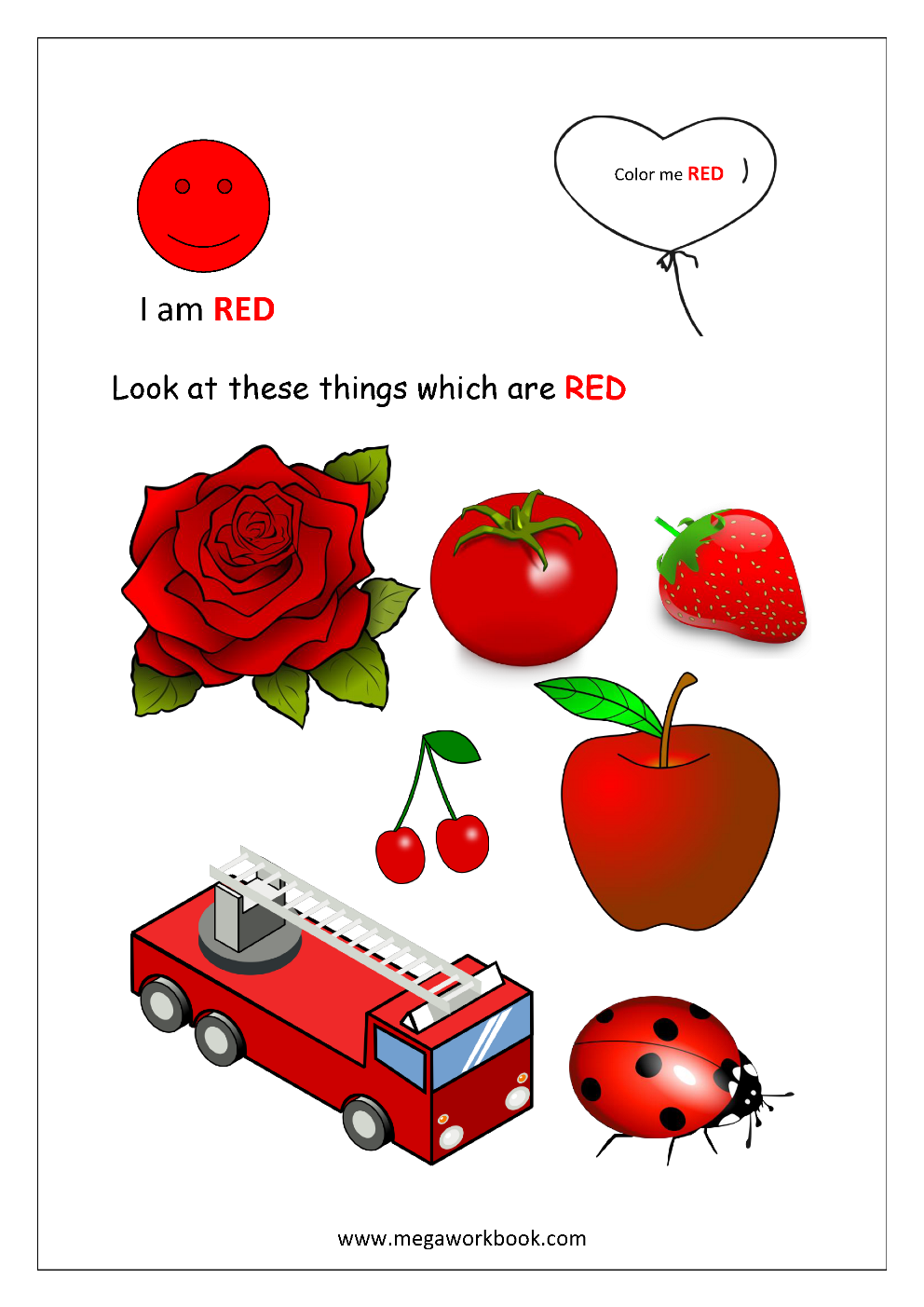 learning colors worksheet for toddlers