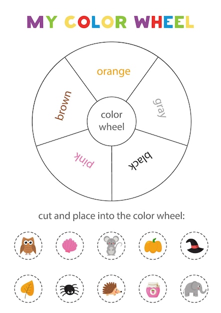 Premium Vector | Color wheel for kids. Learning colors game ...
