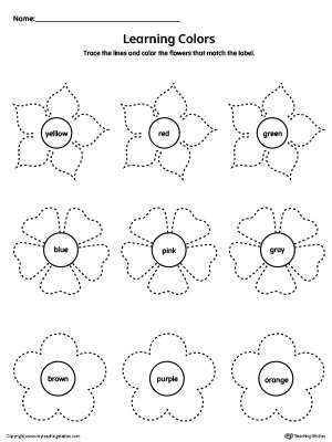learning colors worksheet