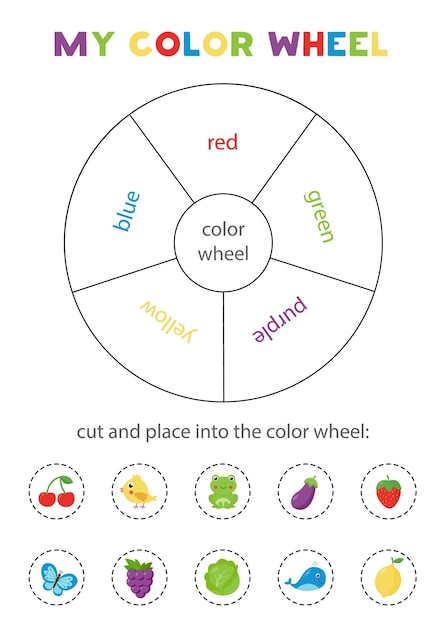 Premium Vector | Color wheel for kids. Learning colors game ...