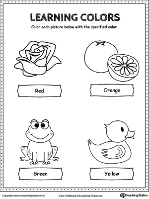 FREE* Learning Colors Red, Green, Yellow and Orange ...