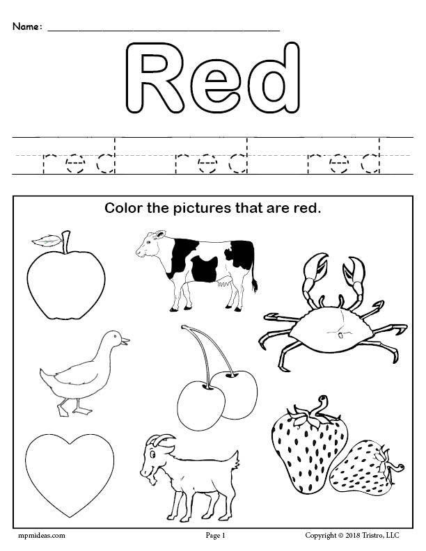 learning colours worksheet