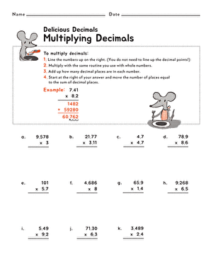 Multiplying Decimals | Interactive Worksheet 