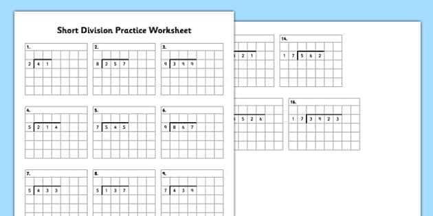 Standard Algorithm - Math Division Worksheets (teacher made)