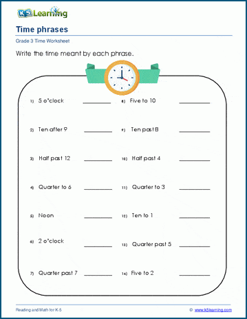learning how to tell time worksheet