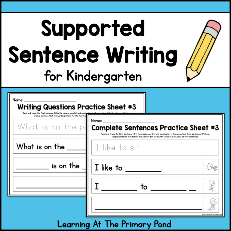 Supported Sentence Writing Worksheets for Kindergarten - Learning ...