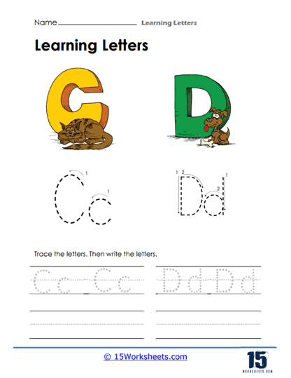 learning letters in name worksheet